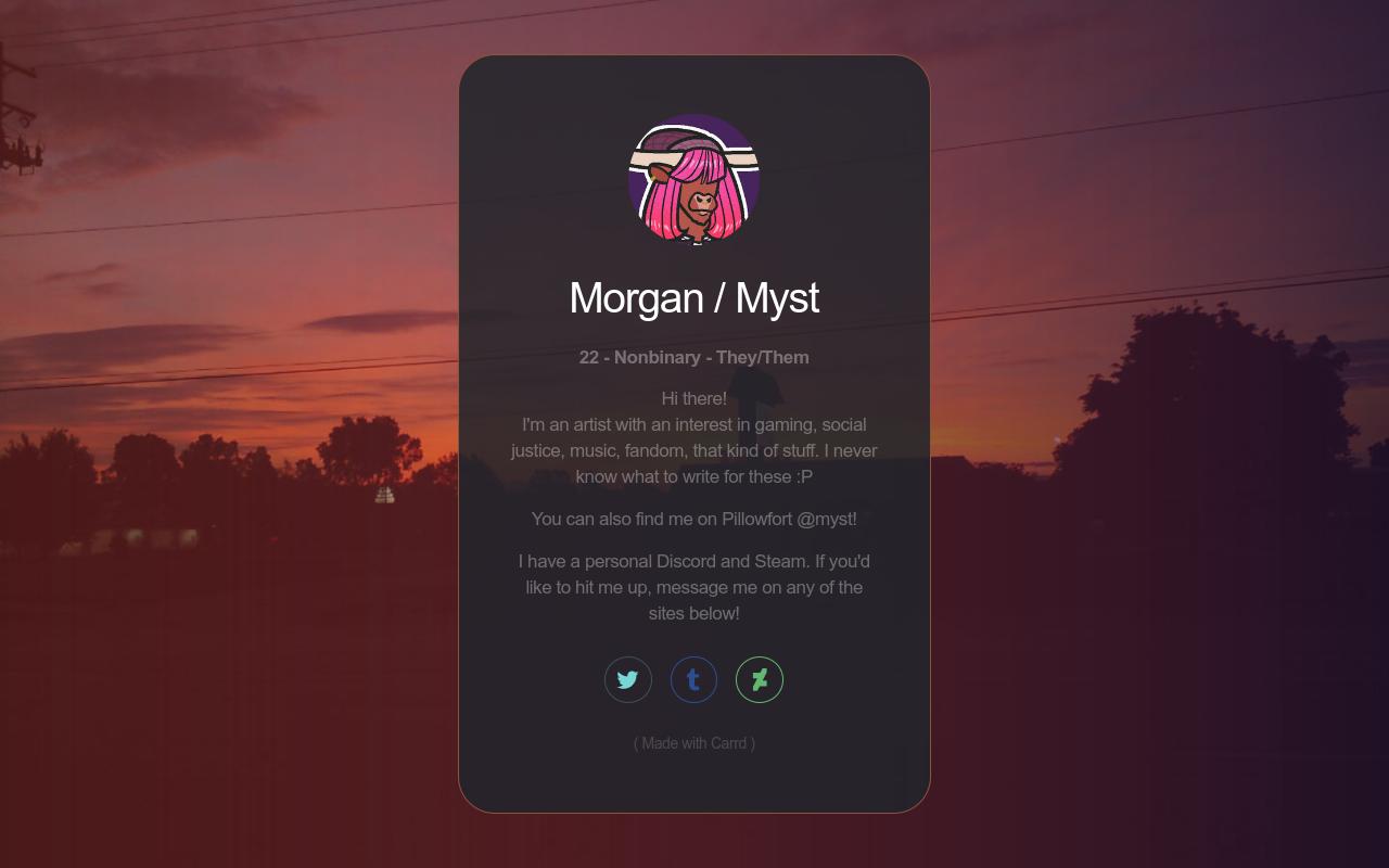 Carrd profile picture for @myst